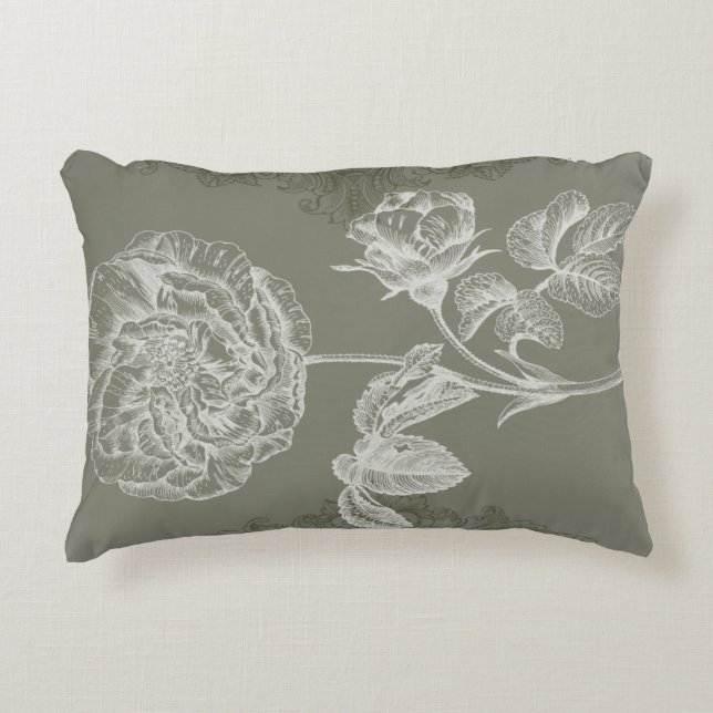 Floral Relief I Decorative Pillow (Front)