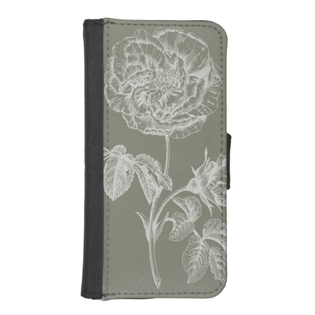 Floral Relief I iPhone Wallet Case (Front)