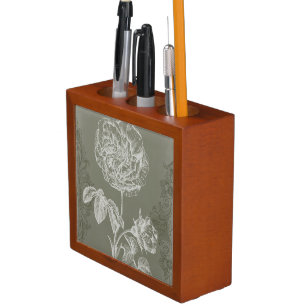 Floral Relief I Pencil/Pen Holder