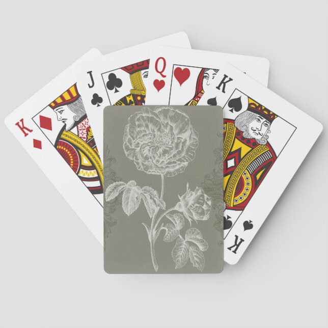 Floral Relief I Poker Cards (Back)