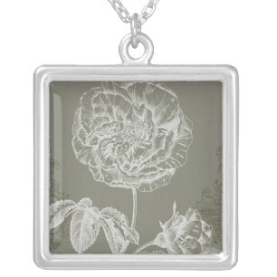 Floral Relief I Silver Plated Necklace