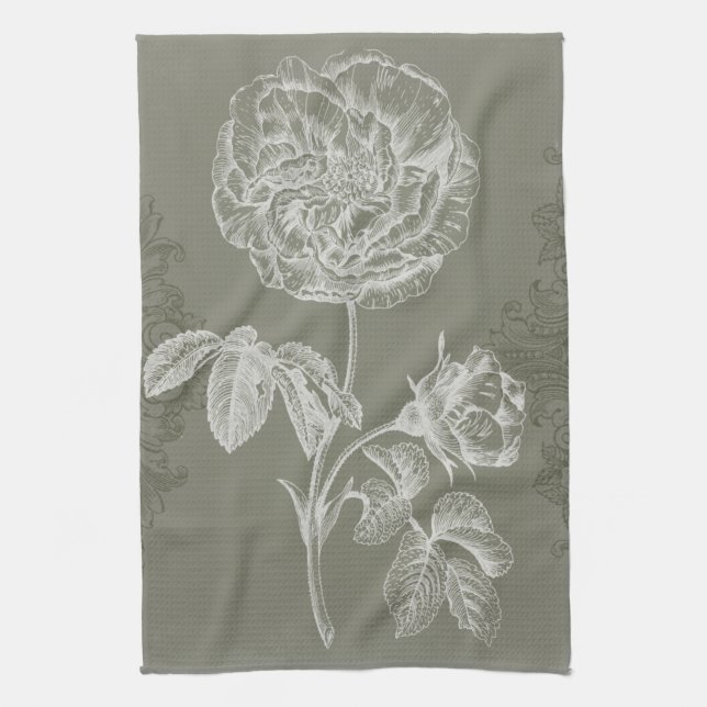 Floral Relief I Towel (Vertical)
