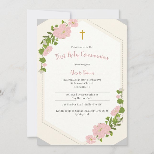 Floral Religious Invitation (Front)