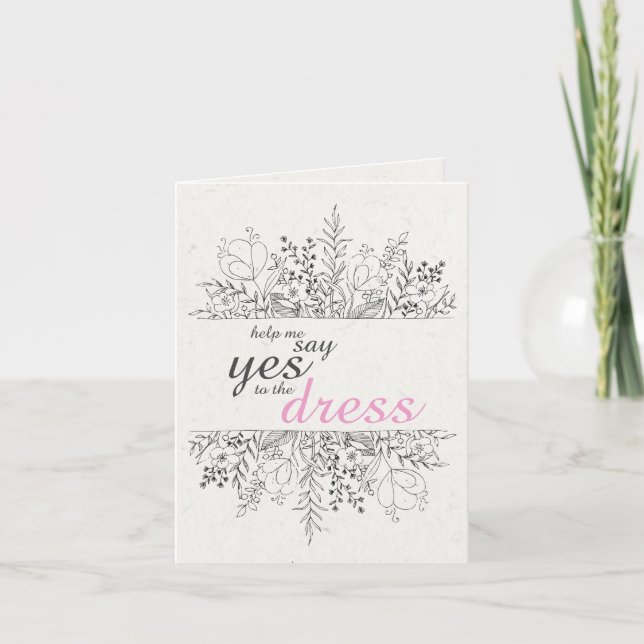 Floral Remembrance Bridesmaid Request Card (Front)