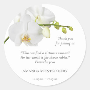 Floral Remembrance Classic Round Sticker