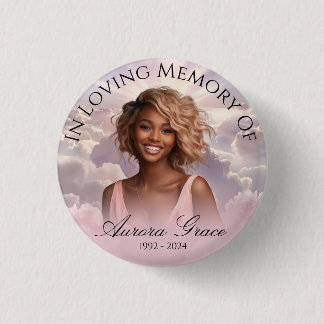Floral Remembrance Memorial Badge - FLR001 Button