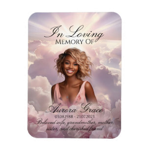 Floral Remembrance Memorial Photo Magnet - FLR001