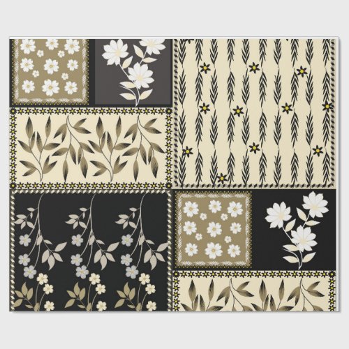 Floral repeating seamless pattern textured wrapping paper