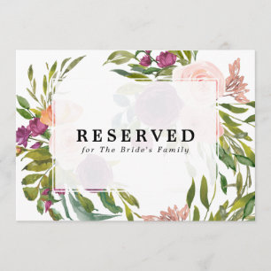 floral reserved sign for family etc editable text invitation