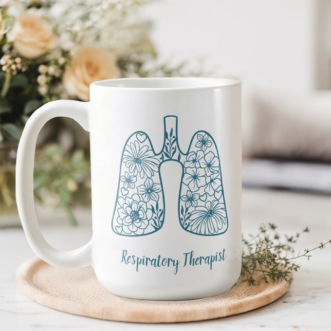 Floral Respiratory Therapist Coffee Mug (Creator Uploaded)