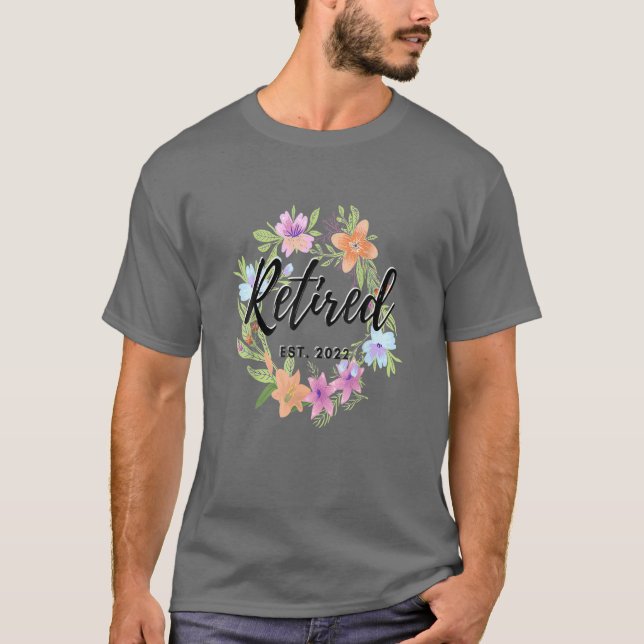 Floral Retired Est. 2022 Womens Retirement For Wom T-Shirt (Front)