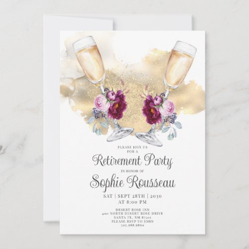 Floral Retirement Party Invitation