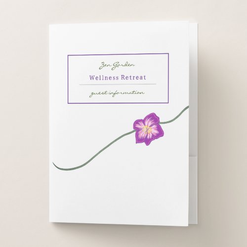 Floral Retreat Vacation Home Guest Information Pocket Folder