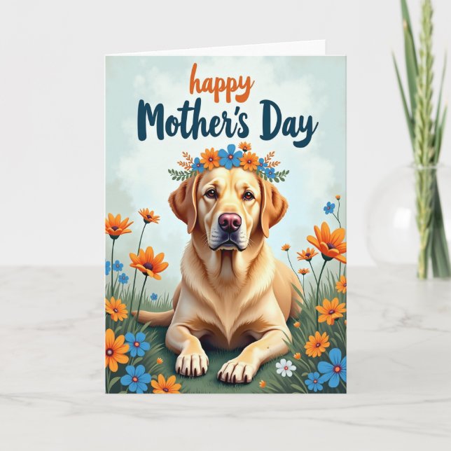 Floral Retriever Friend Card (Front)