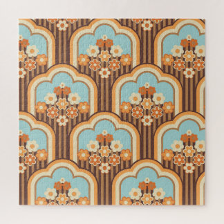Floral Retro: 70s Wallpaper Revival Jigsaw Puzzle