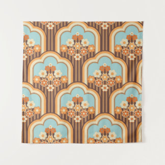 Floral Retro: 70s Wallpaper Revival Tapestry