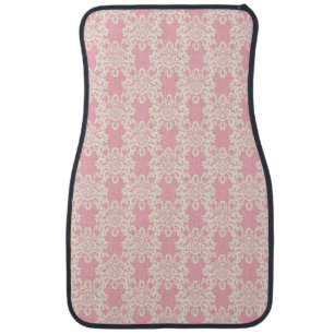 Floral retro damask car floor mat