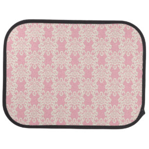 Floral retro damask car mat