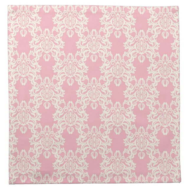 Floral retro damask cloth napkin (Front)