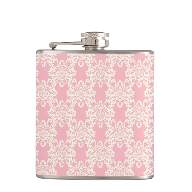 Floral retro damask flask (Front)