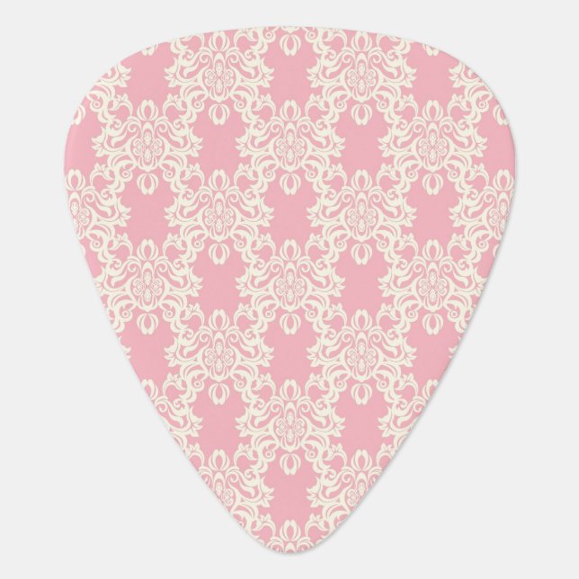 Floral retro damask guitar pick (Front)