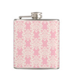 Floral retro damask hip flask