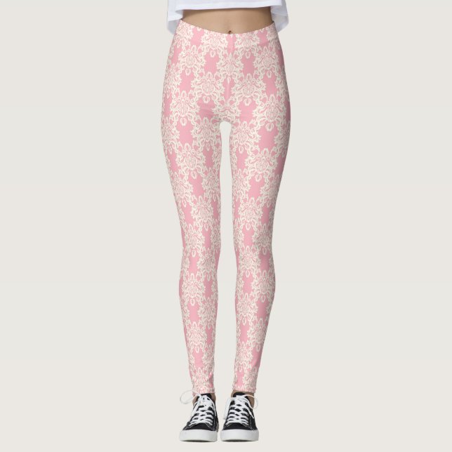Floral retro damask leggings (Front)
