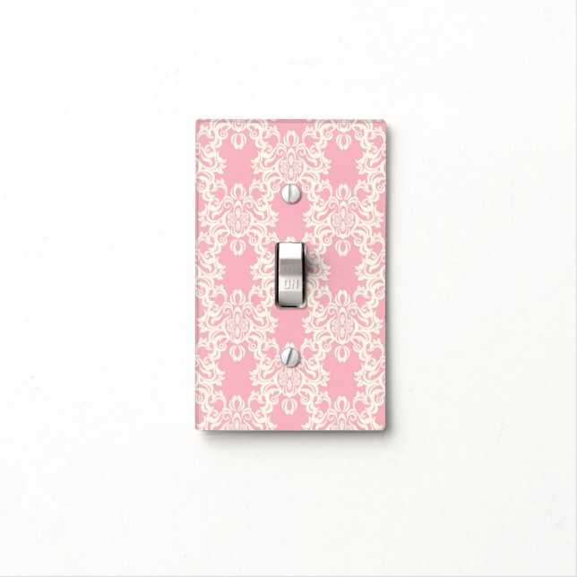 Floral retro damask light switch cover (In Situ)