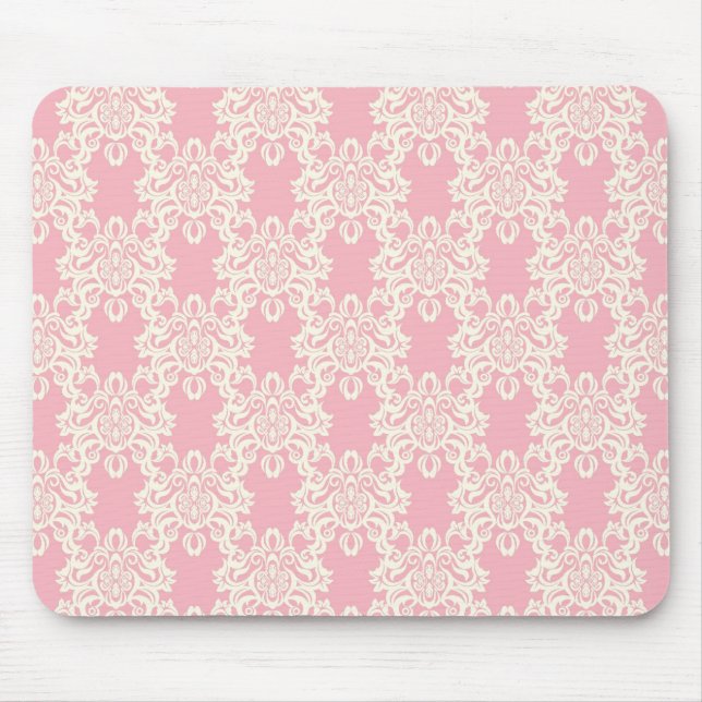 Floral retro damask mouse pad (Front)