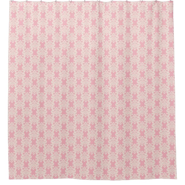 Floral retro damask shower curtain (Front)