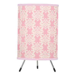 Floral retro damask tripod lamp