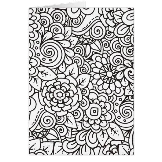Floral Retro Doodle Cards (Front)