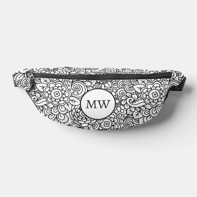 Floral Retro Doodle Fanny Pack (Lay Down)