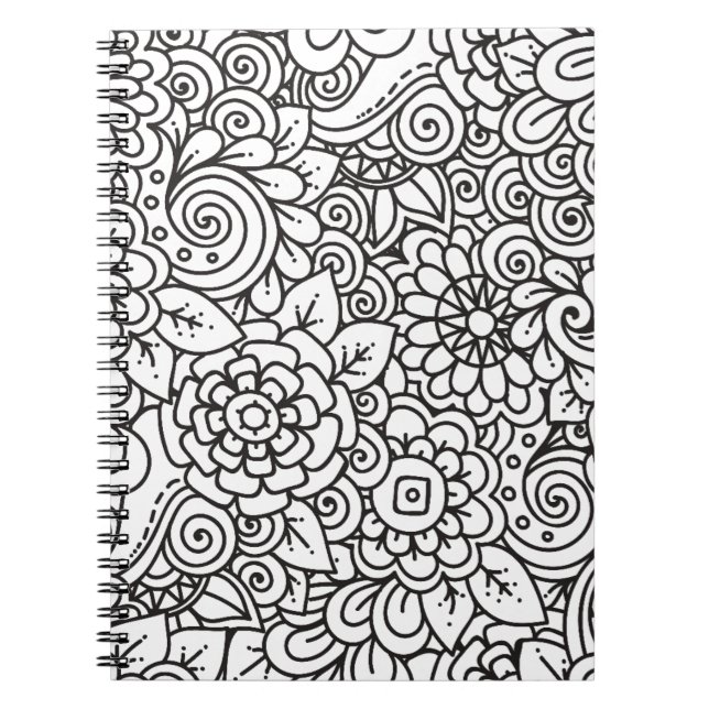 Floral Retro Doodle Notebook (Front)