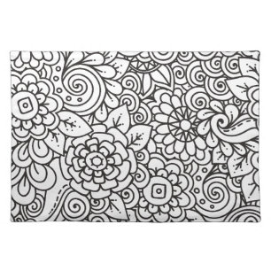Floral Retro Doodle Placemat