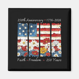 Floral retro faith freedom 250 years christian magnet