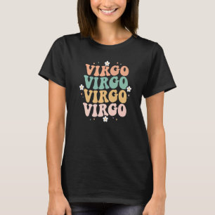 Floral Retro Groovy Virgo Astrology Zodiac Sign Me T-Shirt