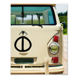 Floral Retro Hippie Van Vintage Art Photo Print