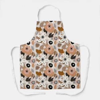Floral Retro Mid-Century Modern Women's Apron
