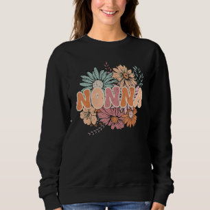 Floral Retro Nonna Groovy Best Nonna Ever  Mother  Sweatshirt