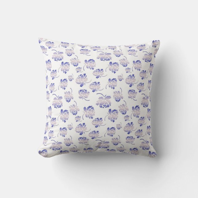 floral retro pattern throw pillow (Front)