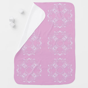 Floral retro pink lace design. stroller blanket