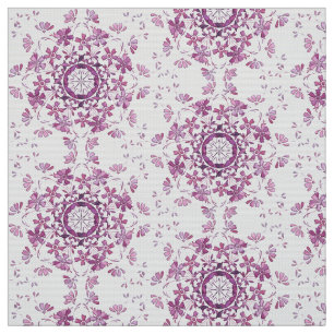 floral retro purple element fabric