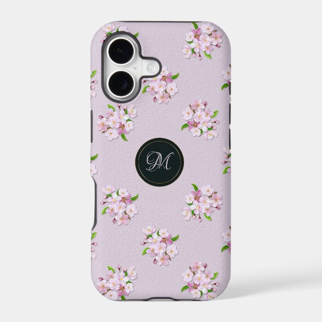 Floral retro spring  pattern. Monogram. Iphone Case (Back)