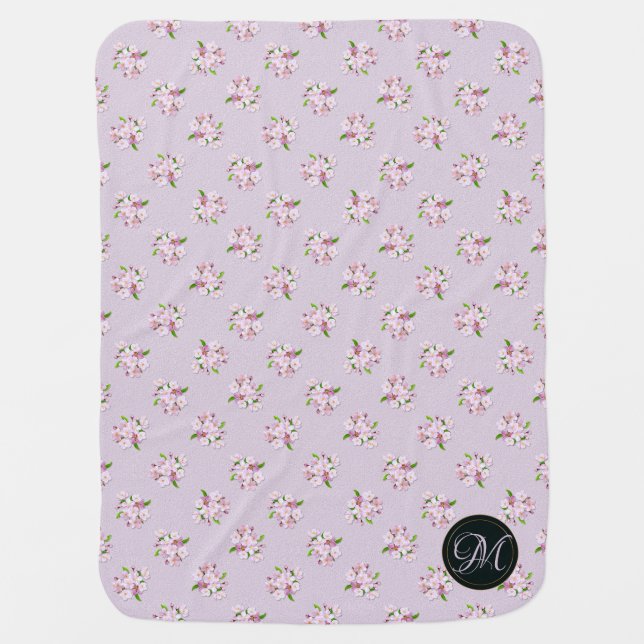 Floral retro spring  pattern. stroller blanket (Front)