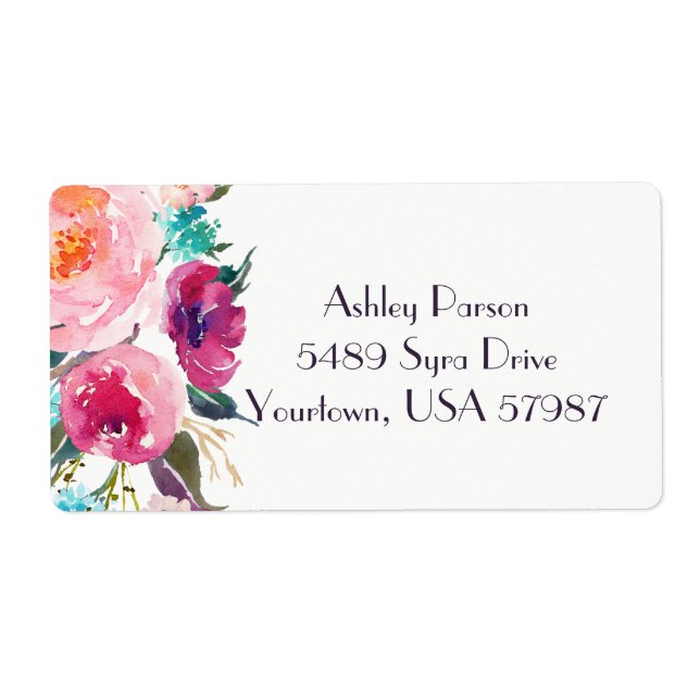 Floral return address label (Front)