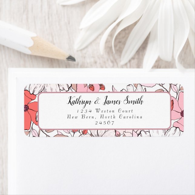 Floral Return Address Label (Insitu)