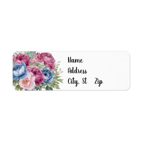 Floral Return Address Label