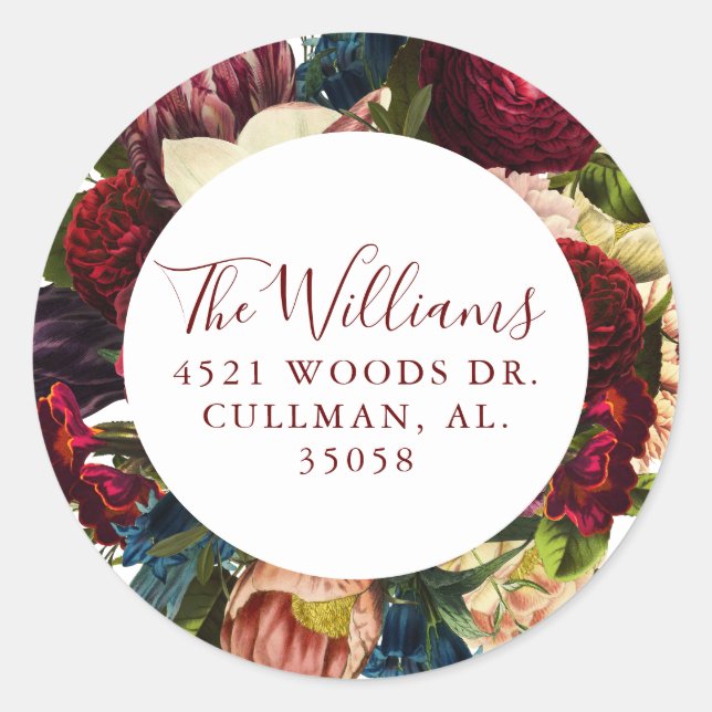Floral Return Address Label Seal (Front)