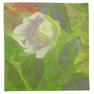Floral Rhapsody in Green Cloth Napkin